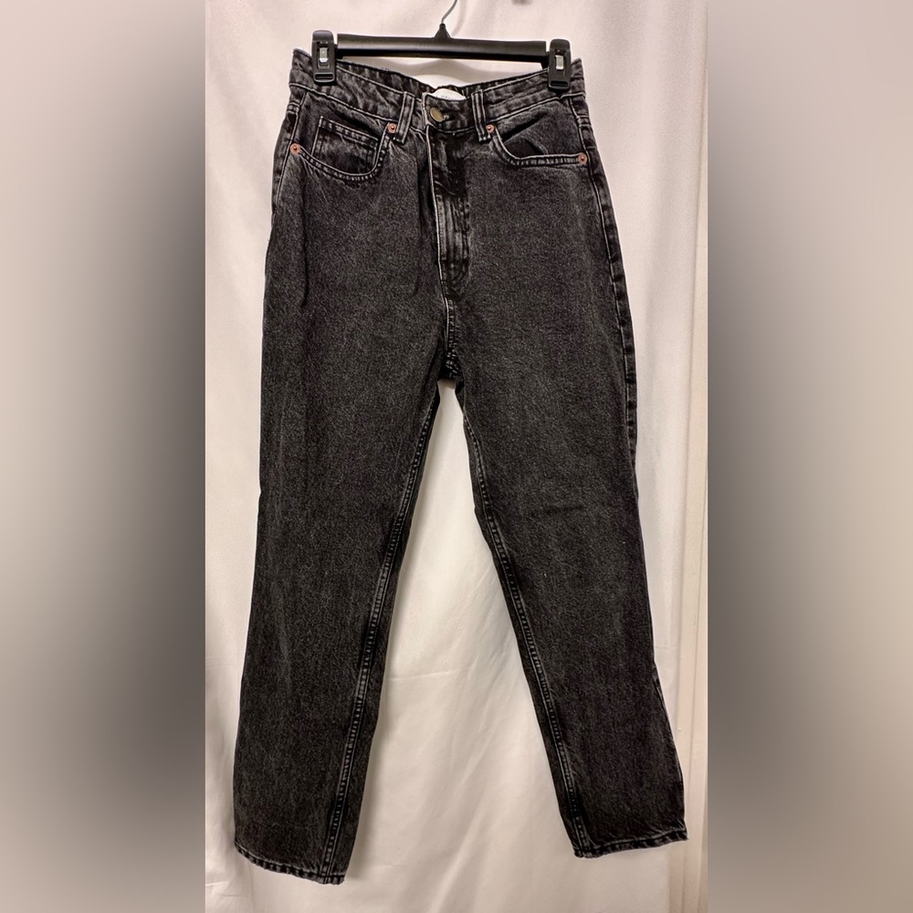 🖤 ZARA High Rise Black Acid Wash Straight Leg Jeans – Size 6 🖤